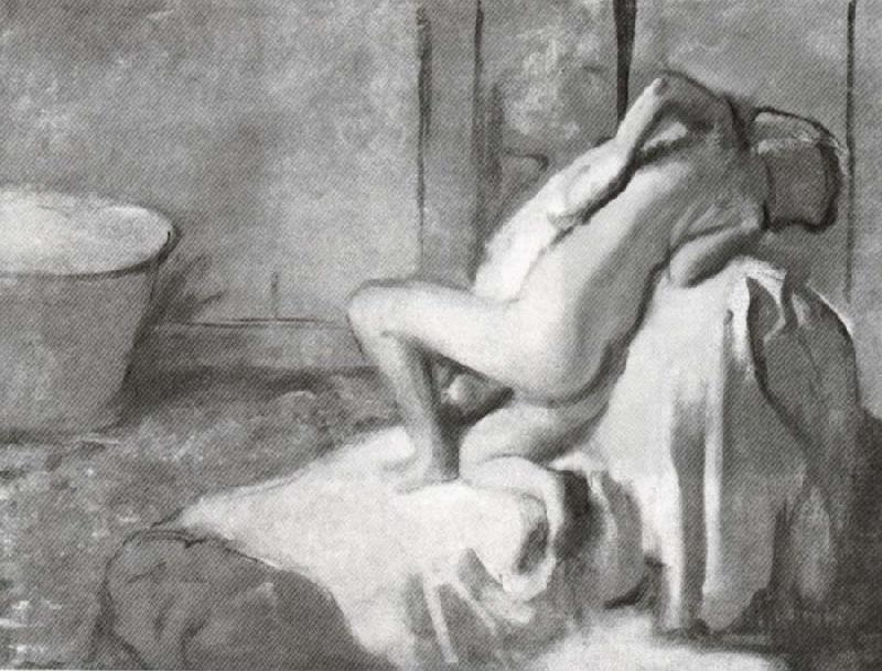 After the bath, Edgar Degas